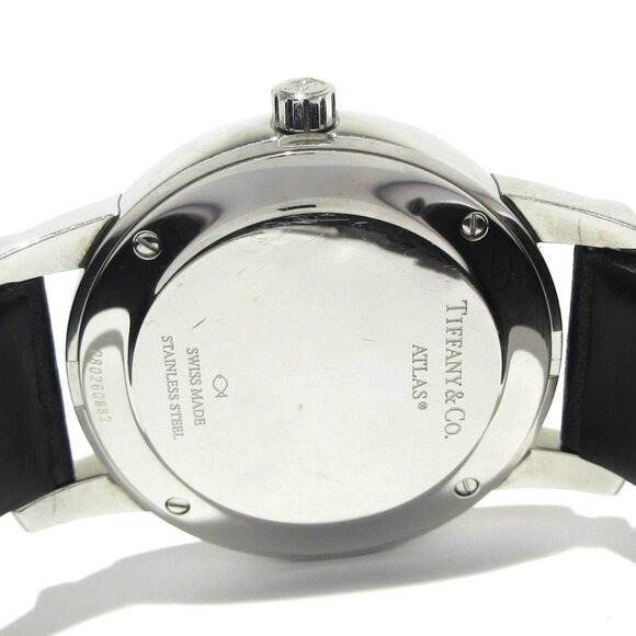 Auth TIFFANY&Co. Atlas Dome - 0******** Black Women's Wrist Watch - Picture 7 of 12